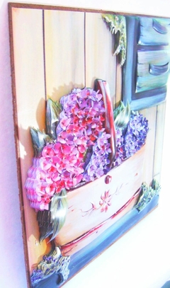 Quadro Flores - Hortências na internet