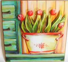 Quadro Flores - Tulipas vermelhas
