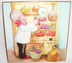Quadro Chef com banca de Legumes