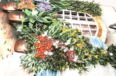 Quadro Flores - Cenário Janela com vasos de plantas - Artesanatos Silvia Federico