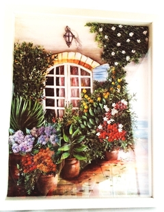 Imagem do Quadro Flores - Cenário Janela com vasos de plantas