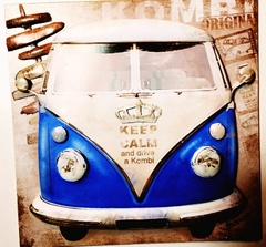 Quadro Carros - Kombi vermelha azul - Artesanatos Silvia Federico