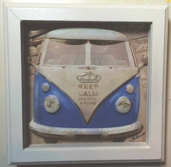 Quadro Carros - Kombi vermelha azul - comprar online