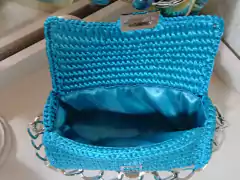 Bolsa de Crochê - Bolsa Glamour - azul claro - comprar online