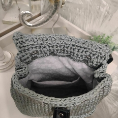 Bolsa de Crochê - Bolsa Lovely - Mochila - (Cinza) na internet