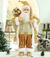 MUÑECO DE NAVIDAD "PAPA NOEL CON COSTAL Y ARBOL NAVIDEÑO" TRAJE DORADO - LALO´S SHOP
