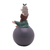 Figura Decorativa Boneca com Bola de Resina Cinza - Wolff na internet