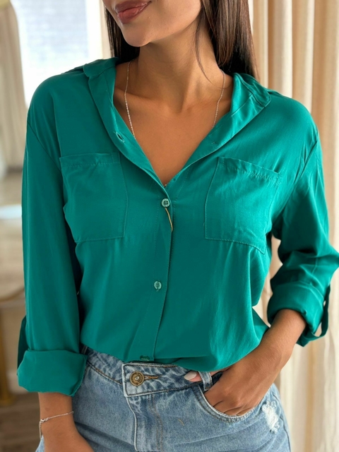 Camisa social viscose bolsinho - comprar online