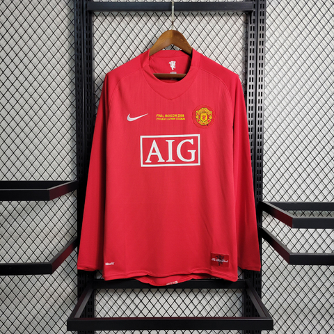 Camisa De Manga Comprida Retrô Do Manchester United - 07/08