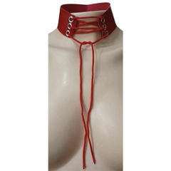 Set Ribbon Esposa Y Collar Rojo Con Cordón en internet