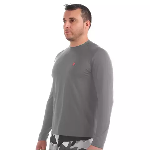 Camiseta Básica Fishing Co. UPF 50+ - Cinza Clean