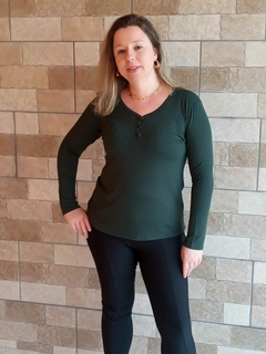 Blusa Botãozinho - Verde musgo na internet