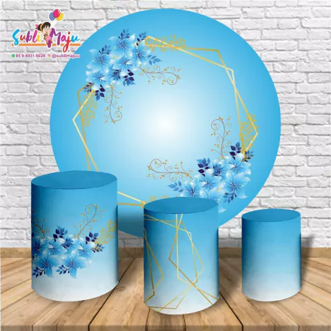 Capa Painel Redondo + Cilindros Adulto Floral REF 03
