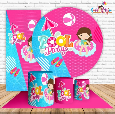 Kit 5 Peças Capa Redonda + Capa Retangular + Trio Capas Cilindros Pool Party KIT 01