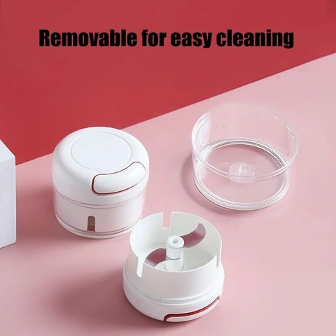 DAFUSHOP Mini Processador Manual Triturador de Alimentos 2 Laminas Cozinha Comid