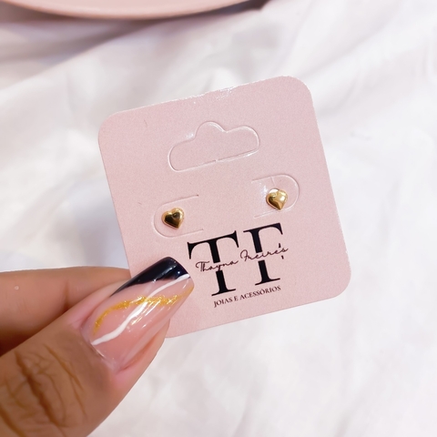 Brinco Coração PP Banhado a Ouro 18k