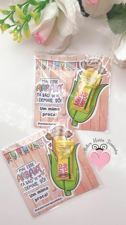 10 unidades card + bala de milho