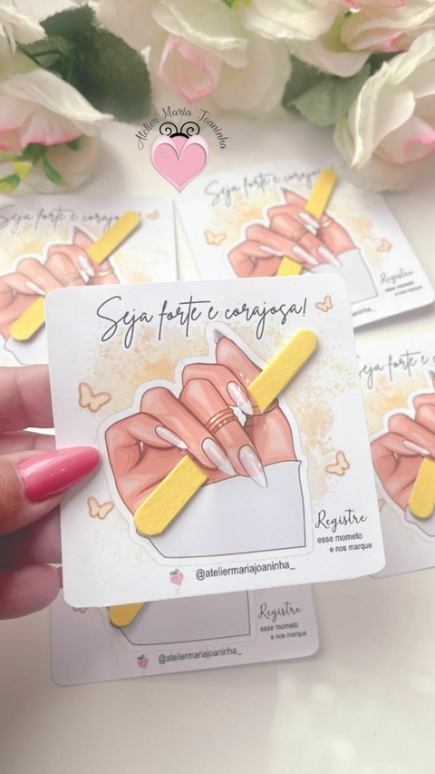 20 unidades de card + lixa de unha setembro Amarelo