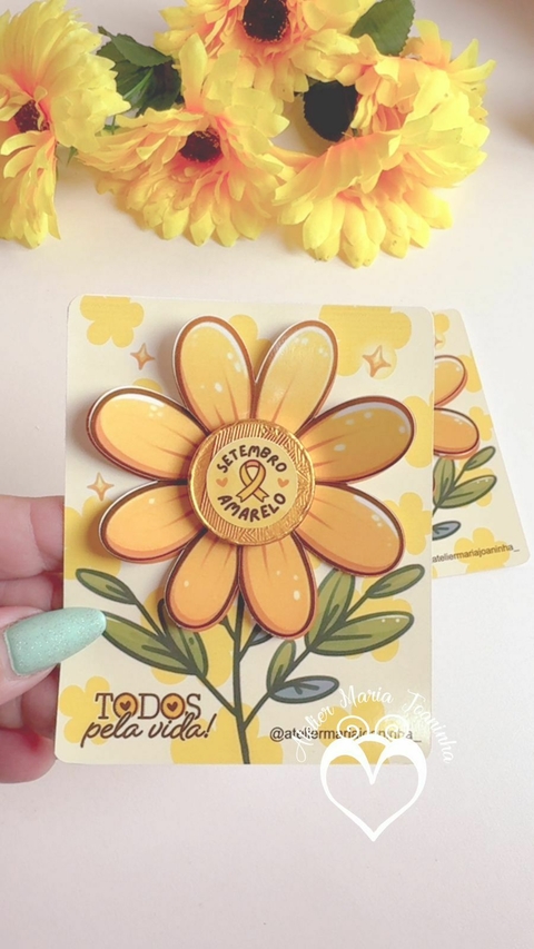 10 unidades de Flor Girassol com moedinha de chocolate