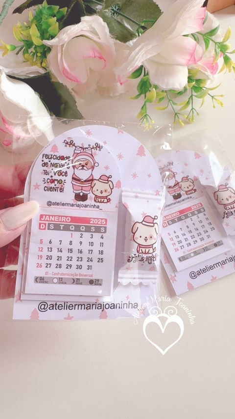 10 unidades de calendário com balinha de Natla