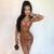 Cnyishe couro pu halter vestido - loja online