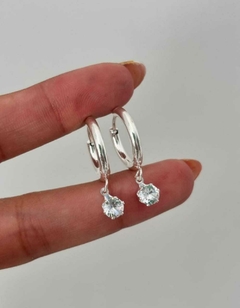 Argollas strass colgante