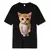 Camisa Masculina Gatinho Estiloso em Algodão Premium D3