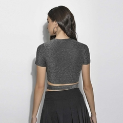 CROPPED BARRA CRUZADA LUREX T701084 na internet