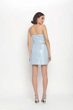 Imagem do VESTIDO CURTO DE LINHO METALICO C/AMARRAÇÃO T600570