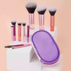 Kit de mini pincéis 10un + necessárie - Com Estojinho
