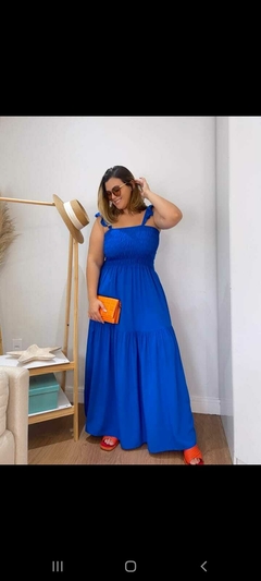 Vestido longo em viscolinho tamanho unico 46 ao 52