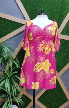 Vestido em viscolinho tamanho unico 46 ao 52 - MV MODA PLUS SIZE