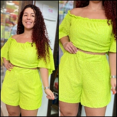 Conjunto em malha lese tamanho único 46 ao 56