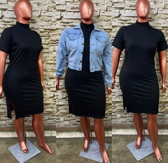 Vestido midi canelado tamanho único 46 ao 54 - comprar online