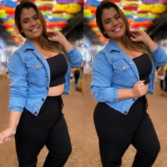 Jaqueta jeans com strech tamanho GG e EXG
