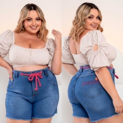 Short jeans com strech tamanho 46 ao 52 - comprar online