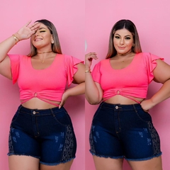 Short jeans com strech tamanho 46 ao 52