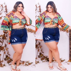 Short jeans com strech tamanho 46 ao 52