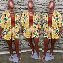 Conjunto kimono + short tamanho único 46 ao 54 - MV MODA PLUS SIZE