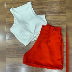 Crooped em malha canelada tamanho unico 46 ao 56 - comprar online