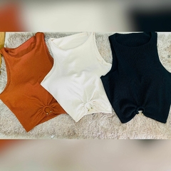Crooped em malha canelada tamanho unico 46 ao 56 na internet