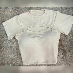 Crooped em malha canelada tamanho unico 46 ao 56 na internet