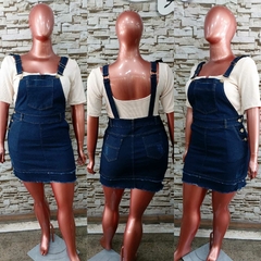 Jardineira Saia Jeans com strech 46 ao 54