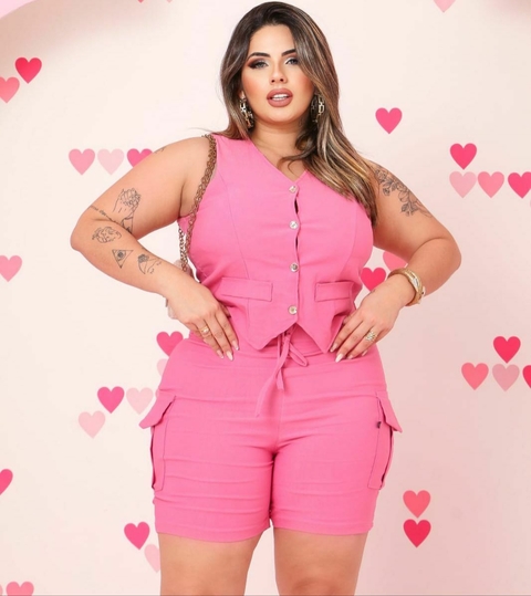 Conjunto em bengaline tamanho unico 46 ao 54