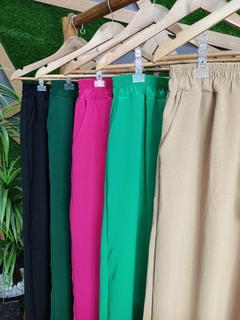 Calça pantalona em linho tamanho unico 46 ao 54 - comprar online