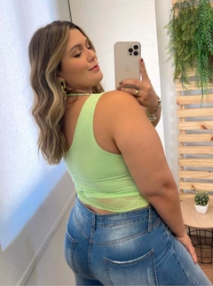 Cropped em viscolycra com renda tamanho unico 46 ao 54 na internet