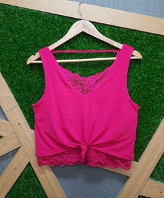 Cropped em viscolycra com renda tamanho unico 46 ao 54 - comprar online