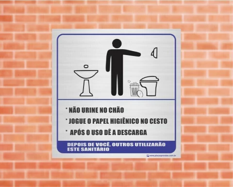 Placa Regras de uso sanitário masculino (Cod: PI31) - comprar online