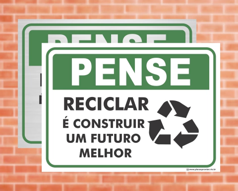 Placa Pense Reciclar é construir um futuro melhor (Cod: PS06)