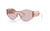 Óculos de sol Versace VE2276-760 rosa, com armação estilizada e lentes rosa.